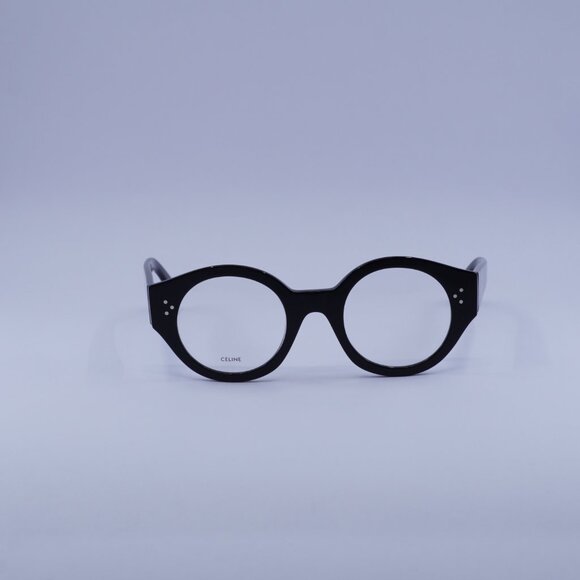 Celine CL50123I 001 Eyeglasses Shiny Black 48mm Round Frame - Picture 2 of 9